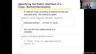 Big Java Chapter 3 Section 2 part 1 Specifying the Public Interface of a Class