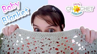 Crochet Baby Blanket - Easy Fan Stitch Pattern \u0026 Tutorial