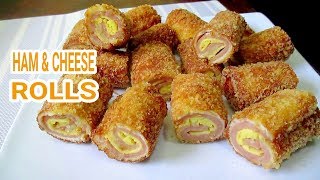 How to make Deep Fried Ham and Cheese Rolls | Ham and Cheese Bread Rolls