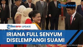 Ekspresi Iriana Jokowi saat Dapat Tanda Kehormatan dari Presiden, Full Senyum Cium Tangan Suami