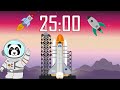 25 Minute 🚀 Space Shuttle Rocket Countdown Timer with Blastoff! 👨‍🚀👩‍🚀