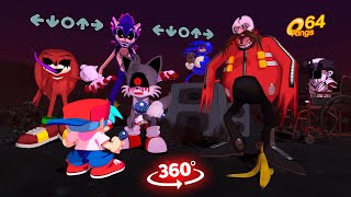 Vs Tails, Knuckles, Eggman - Triple trouble 360 POV  Sonic.exe V2  FNF Animation.