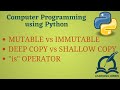 [Python Programming Basics to Advanced]: Mutable and Immutable Data Types