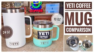 Best Large \u0026 Small Insulated Coffee Mug Comparison YETI 24 oz vs 10 oz Rambler with MagSlider