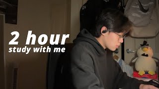 STUDY WITH ME (2 HOURS) // background noise, real time (with timer) PETER LE
