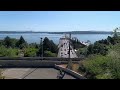 Viewpoint from Seattle right over the East portal of the I-90 bridge 5K HD Shaky cam video