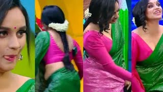 #lakshminakshathra hot starmagic boobs cleavage and hot saree #ActressHot