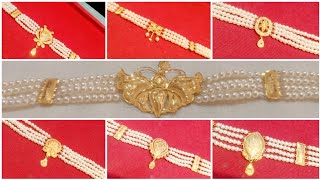 Light weight gold pearl choker necklace design with price ll হালকা ওজনের সোনার চোকার  ডিজাইন ll