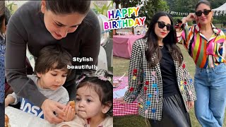 Taimur Ali Khan cutting cake with raha kapoor on his 8th birthday party with kareena and family