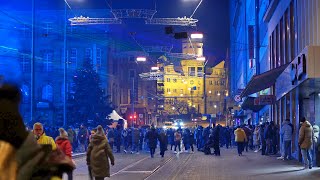 Silvester Kassel 🥂 ✨ -  Laserparty vor dem Rathaus - Frohes 2025 ! 🍀 🥂 🍾 🎉