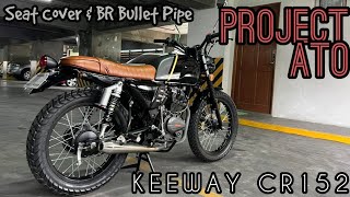 KEEWAY CAFE RACER 152 | MODIFICATION PART 5 | CUSTOM SEAT COVERS AND BR BULLET PIPE