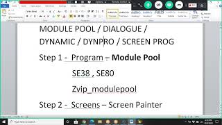 SAP Module Pool Prog Basic 1