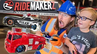 Handyman Hal explores Ridemakerz | Build RC Car Fire Truck | Fun Video for Kids