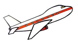 Plane drawing| learn to draw and paint plane picture| drawing for kids