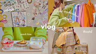 Living alone night☁aesthetic \u0026 chill collage📘cooking, organize closet+lookbook￤day in my life