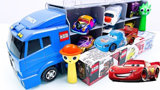 Disney Pixar Car | Unbox 12 Mysterious Disney Cars in the Large Yellow Tomica Fleet | Fun Cars