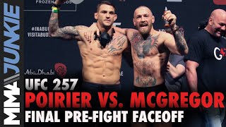 Dustin Poirier vs. Conor McGregor bring heat in final faceoff | UFC 257 weigh-in staredown