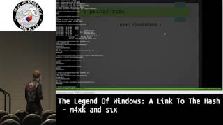 Hack.lu 2016 The Legend of Windows: A Link to the Hash by m4xk and sıx