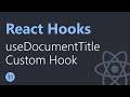 React Hooks Tutorial 31 | useDocumentTitle Custom Hook | English