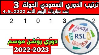 ترتيب الدوري السعودي الجولة 3 موسم 2022-2023 دوري روشن السعودي