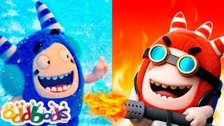 Oddbods and Hot vs Cold Challenge | Family Kids Cartoon