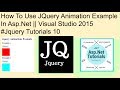 How to use jquery animation example in asp.net || visual studio 2015 #jquery tutorials 10