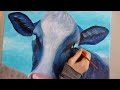 how to paint a cow in acrylics cute cow art tutorial