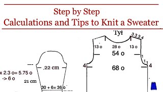 How to calculate stitches and rows to knit a sweater? Jak obliczyć oczka i rzędy, aby zrobić  sweter