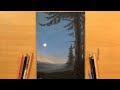 Moonlight Landscape in Colored Pencils