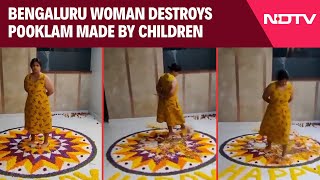 Bengaluru News | Bengaluru Woman Destroys Onam Pookalam Made By Children