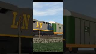 CSX Autorack with CSX 1850 as mid-dpu #train #heritageunit #csx #shorts #roblox