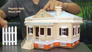 🏡 How to Make Popsicle Stick House 🏡 DIY Country Style Cottage Building