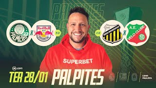 Palpites de futebol 28/01/2025 - Segunda - Campeonato Paulista + SUPERODD!