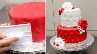 EASY Quilted Cake Idea | Beautiful Roses Cake by Cakes StepbyStep