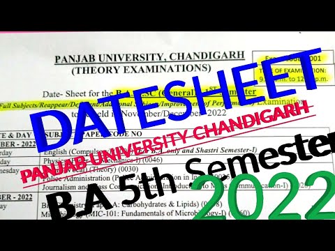 Panjab University Chandigarh B.A 5th Semester Datesheet @LSWM - YouTube