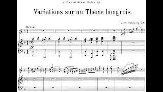 Variations sur un theme hongrois Op.72 By Jenő Hubay (with Score)