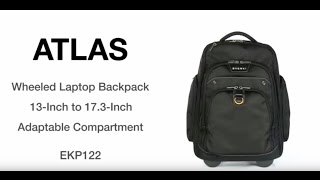 Everki Atlas Wheeled Laptop Backpack, 13 Inch to 17 3 Inch Adaptable Compartment EKP122