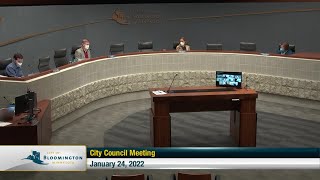 January 24, 2022 Bloomington City Council Meeting