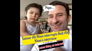 Taimur Ali Khan interrupts Saif Ali Khan's interview | Cutest thing on the internet today
