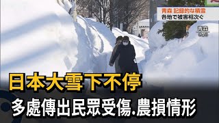 日本大雪下不停　多處傳出民眾受傷、農損情形－民視新聞