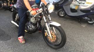 ＳＲ４００　カフェレーサー風　カスタム エンジン始動動画 スーパートラップ　サウンド