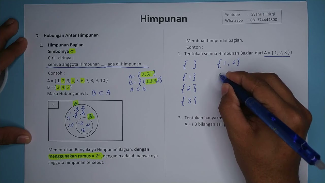 Hubungan Antar Himpunan (Himpunan Bagian) --- Kelas 7 SMP - YouTube