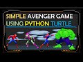 How to create a simple Action Game like Spiderman vs Hulk using python turtle graphics | Python Game