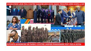 1/2/NDASHIMIYE ATTAQUE CONTRE KAGAME,SADC-TROUPES-VERS GOMA,RIPOSTE-RDC-TON-FERME,KAYIKWAMBA LIVE