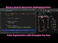 #6.4 Binary Search Algorithm Recursive Implementation in Java || Binary Search on Arrays