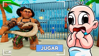 ESCAPA DE LA PRISION DE MAUI 😱 BEBE NOOB ESCAPA MOANA 2 BARRY'S PRISON RUN EN ROBLOX