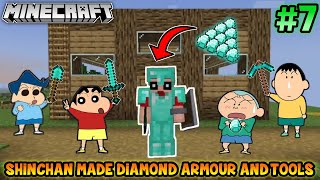 Shinchan made diamond armour and tools in minecraft 😍🔥 | shinchan and his friends plays minecraft 😂🔥