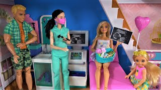 Barbie and Ken in Barbie Dream House w Barbie Sister Chelsea: Barbie is going to have a baby! Ep.1