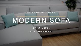 โซฟาสไตล์โมเดิร์นหน้าแขนสวยขาไม้เงางาม / Modern Sofa