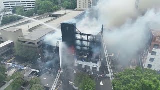 Firefighters battle construction site fire in Charlotte, North Carolina